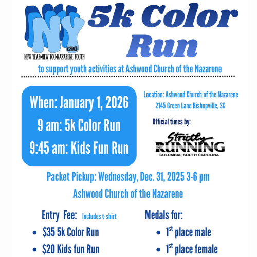 New Year Color Run Presented By: Ashwood Nazarene Youth
